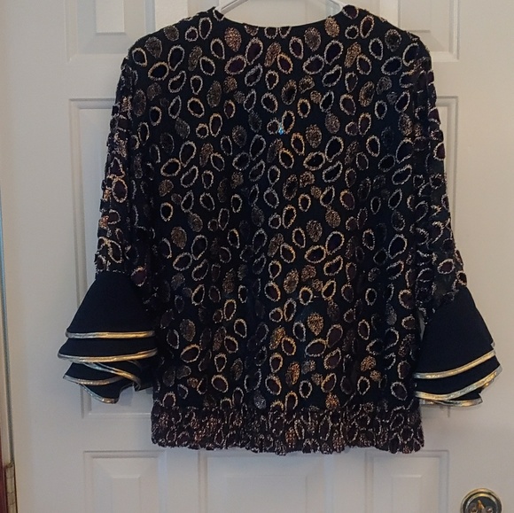 Offer$28🌷Vintage Siasia New York Bell Sleeve Top - Picture 2 of 4